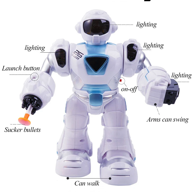 Customizable Hot sale battery operated space moving robot with light and music robot toys for kids