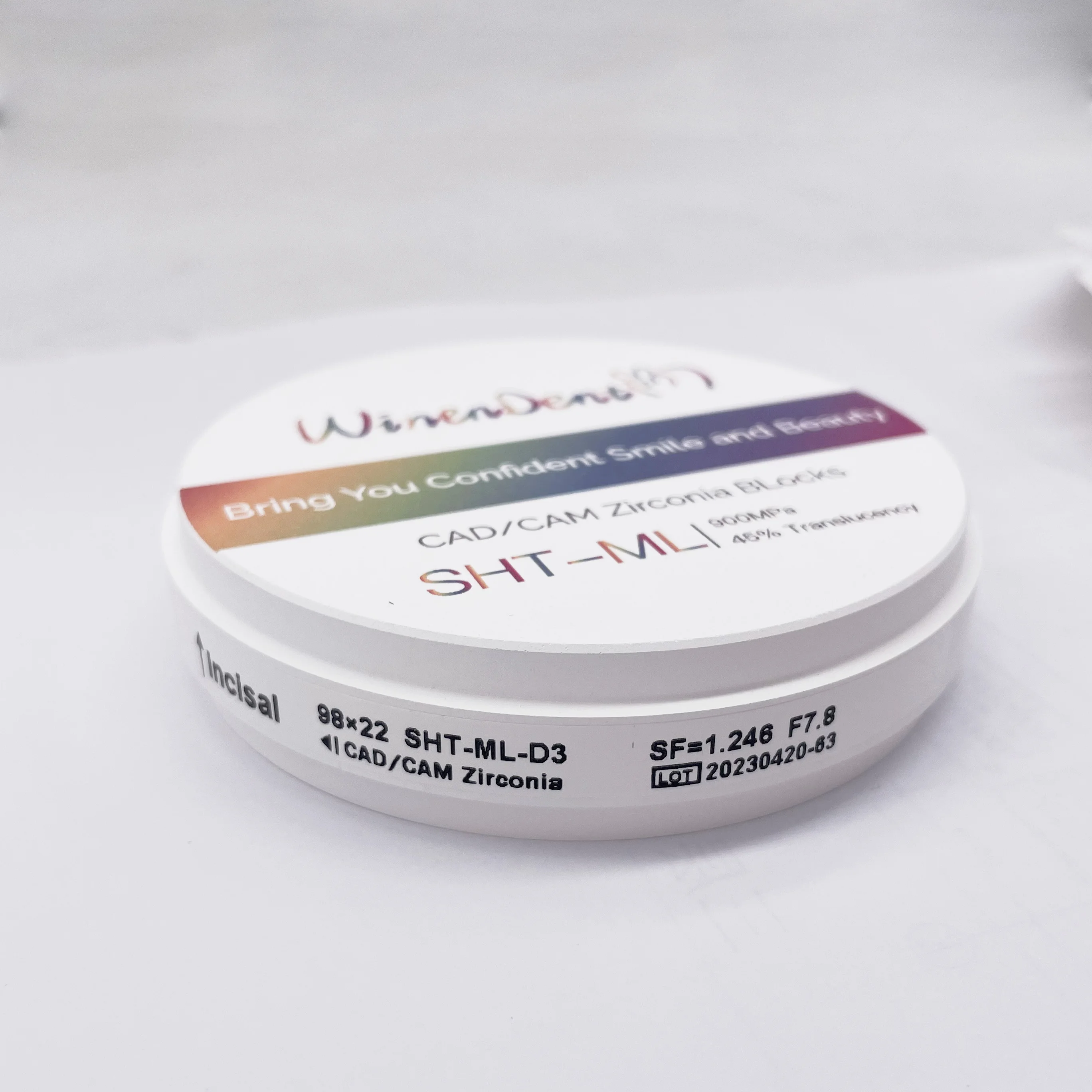 CAD/CAM Technology High Quality Dental SHT-ML 98MM 20MM Technician Laboratory Supplies Zirconia Ceramic block