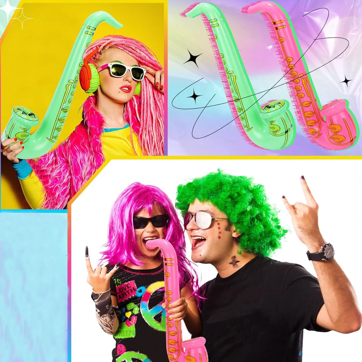 Inflatable Saxophone Inflatable Instruments Toy for Boys and Girls Party Decorations Birthday Party Favors