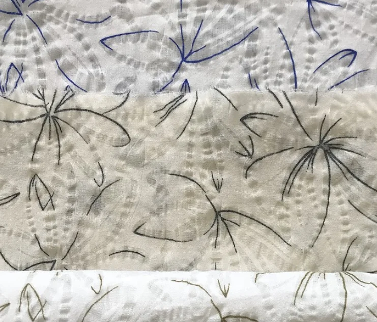 Cotton medical gauze  printed  fabric organic printed silk cotton voile gauze crinkle  fabrics for dressed  for children