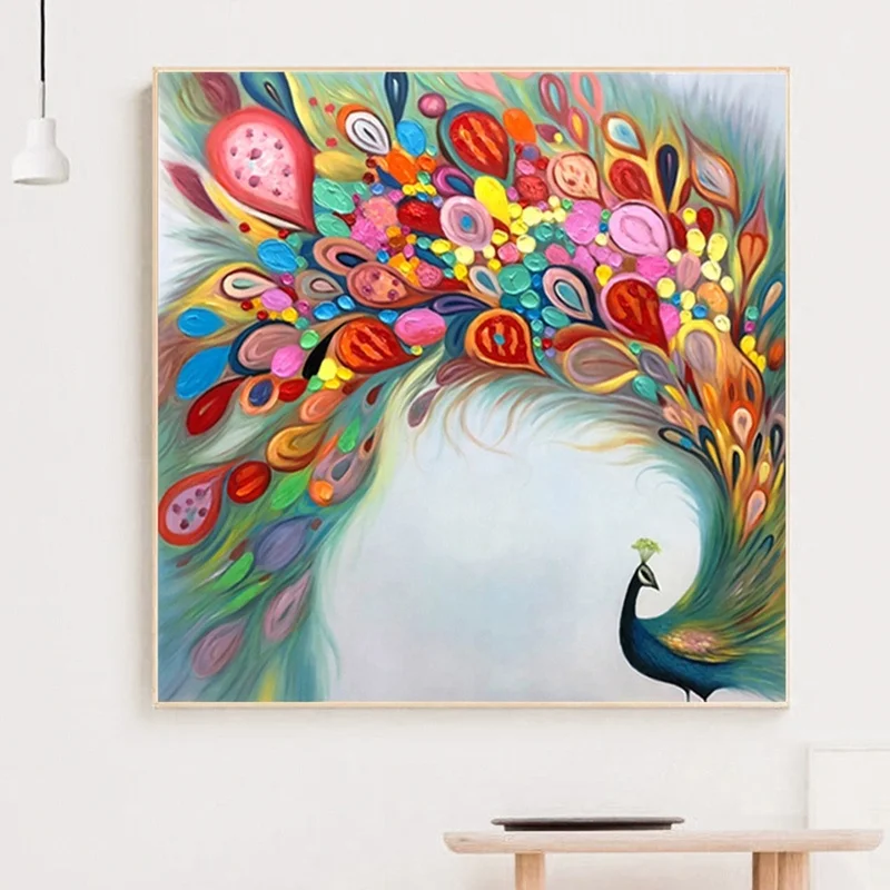 5d 50X50cm diamond painting   animal custom picture diamond embroidery diamond painting peacock