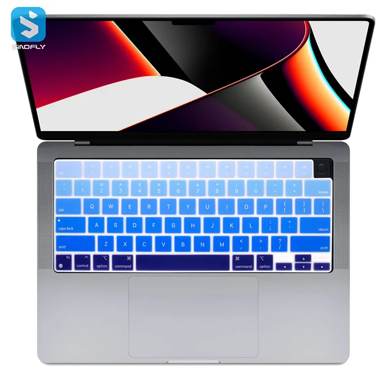 Защитный чехол с градиентной клавиатурой US version для Macbook Pro 16 A2485(2021) Pro 14 2021(A2442)