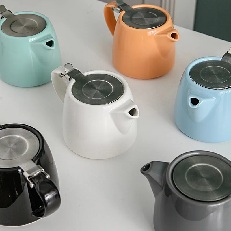  Nordic Style Ceramic Tea Pot Stainless Coffee Strainer English with Steel
