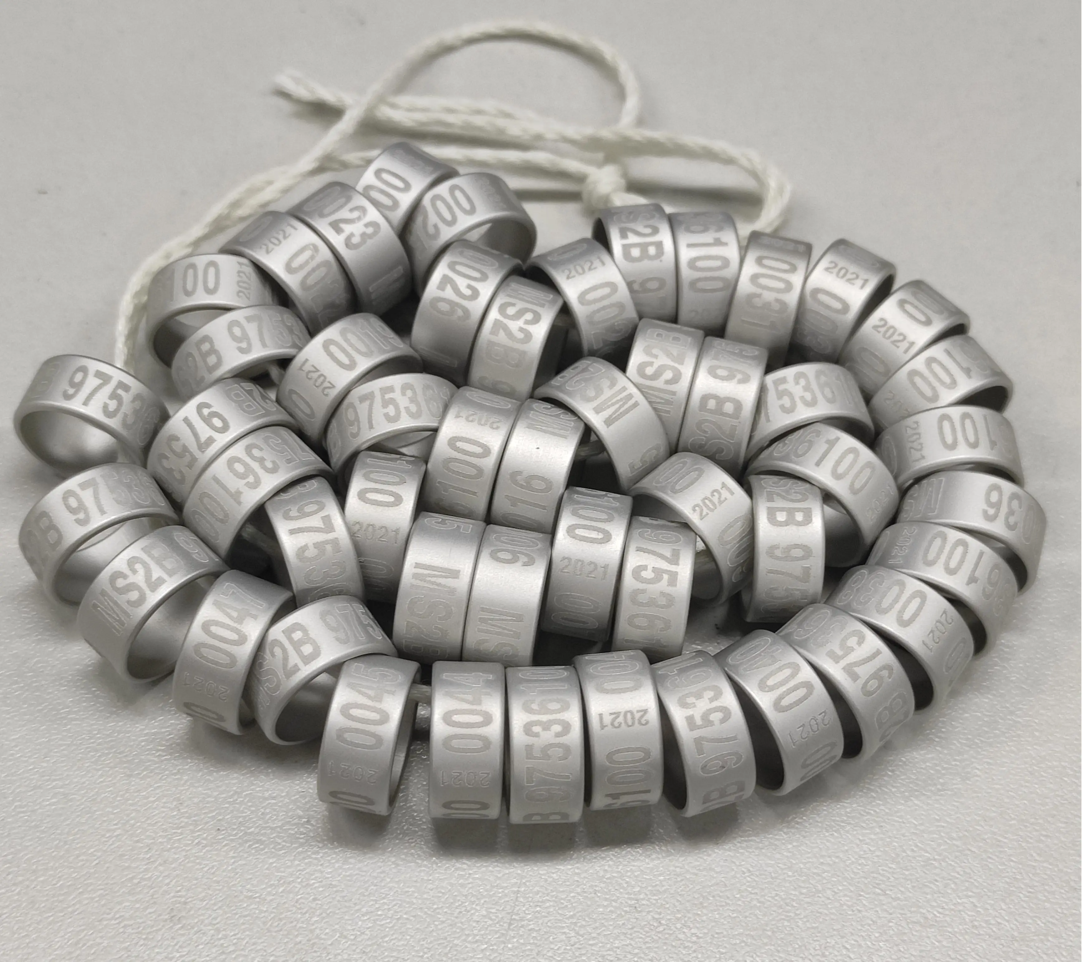 GESHIFENG Inner Diameter 2mm-8mm Aluminium Bird Pigeon Leg Rings For Pigeons Racing Pigeon Foot Ring