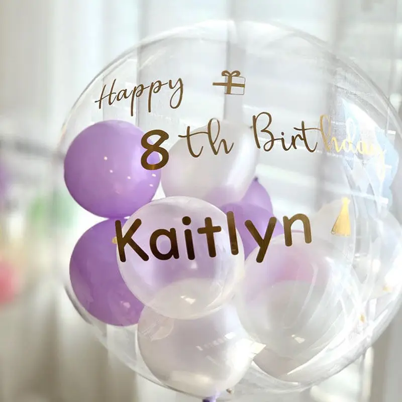 Wholesale Inflatable Transparent balloon Bobo Bubble Luminous Glow Wave balloon flashing with rod