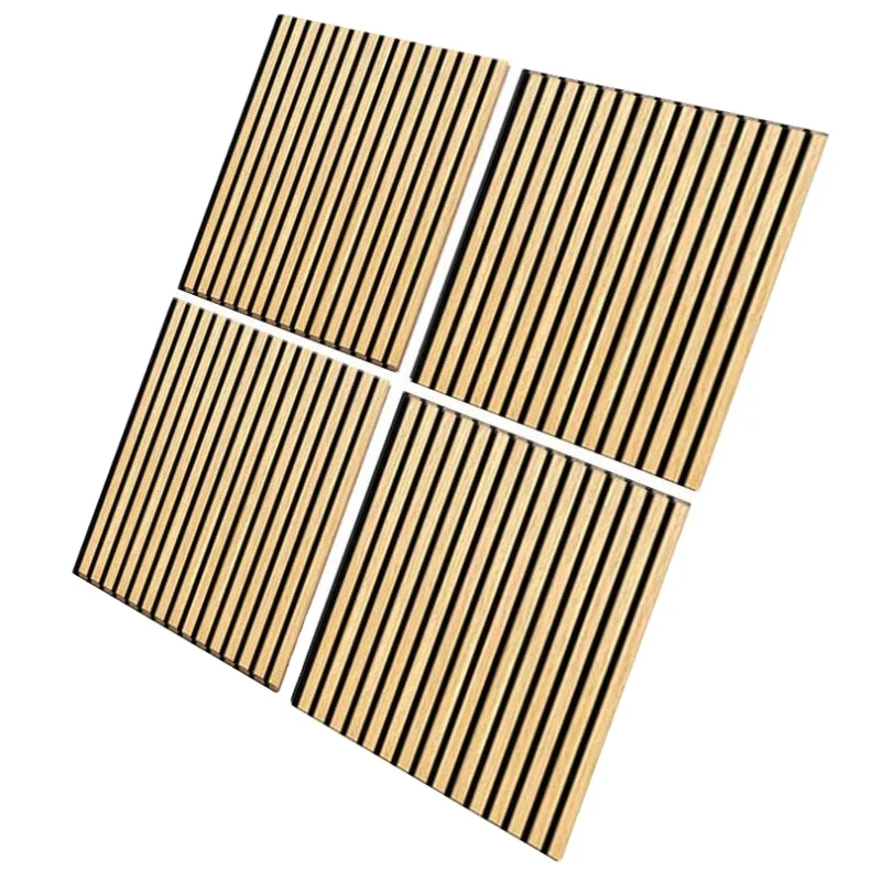 Mdf Decoration Luxury 3D Akupanel Board Wood Fireproof Acoustic Walnut Colour Slat Wall Panels