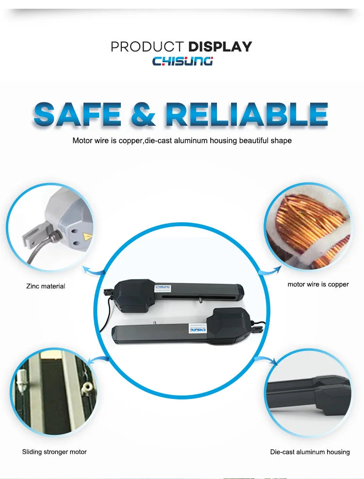 Leading Technology Chisung AC Motor Dual Arms Automatic Swing Gate Opener CSSGO-06 500KG*2 Electric Operator