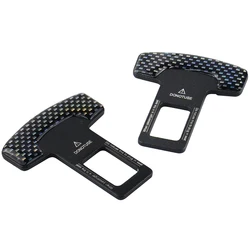 JDMotorsport88 2pcs Carbon Fiber Look Car Seat Belt Clip Universal Seat Belt Buckle Auto Metal Seat Belts Clip