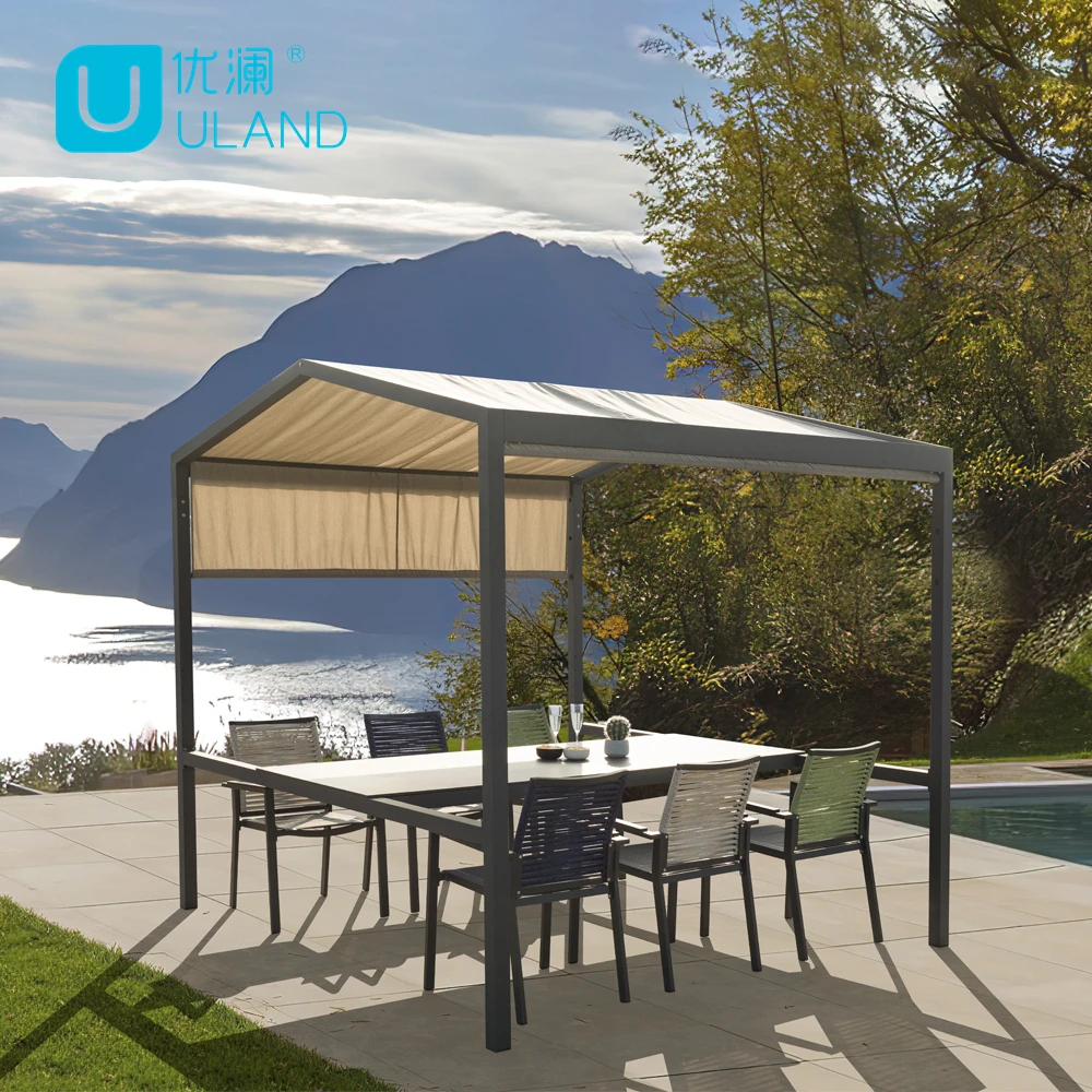 Uland Hot Sale Light Weight Steel Material Outdoor Patio Dining Furniture Stack 6 8 Garden Chair Table Set