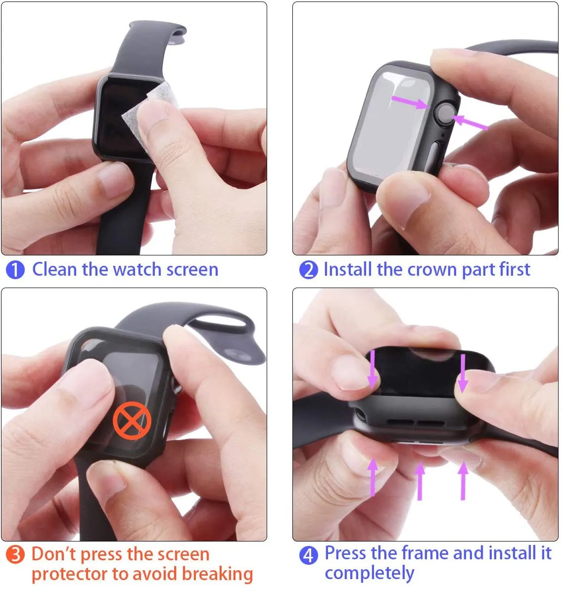 Amazon Горячая продажа новейший резиновый чехол для Apple watch с закаленным стеклом протектор экрана 38 40 42 44
