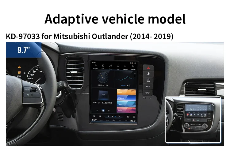 9 7 дюймов Tesla Style экран Carplay Android автомобильный радиоприемник мультимедийный плеер для Mitsubishi Outlander 2014-2019