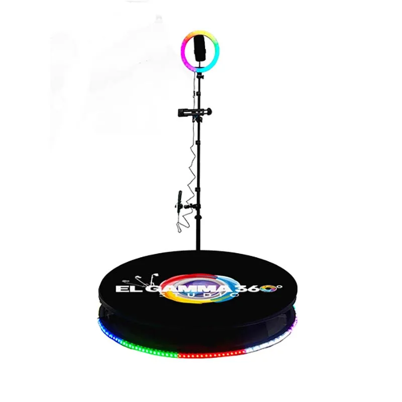 Video Camera Portable Top 360 Spinner Photo Booth With Remote Control Battery Powered Color Change Led Light For 360 Grad