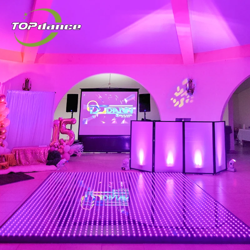 Portable Seamless Light up Led Video Dance Floor With Twinkling Star Lights for Party Wedding Nightclub