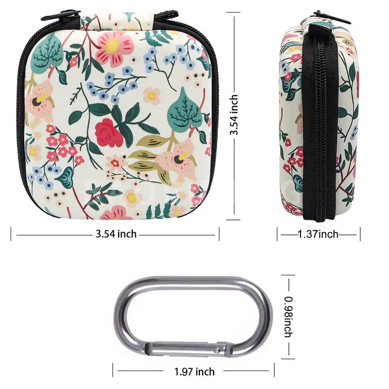 Custom Logo Mini Earphone Pouch Storage PU Leather Eva Zipper Earbud Case for Airpods Earpods Pro