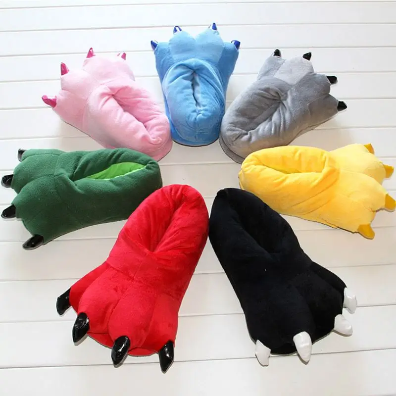 
Теплая обувь для Хэллоуина, милая модная дешевая рекламная детская мягкая красочная плюшевая игрушка-тапочки для женщин и мужчин 