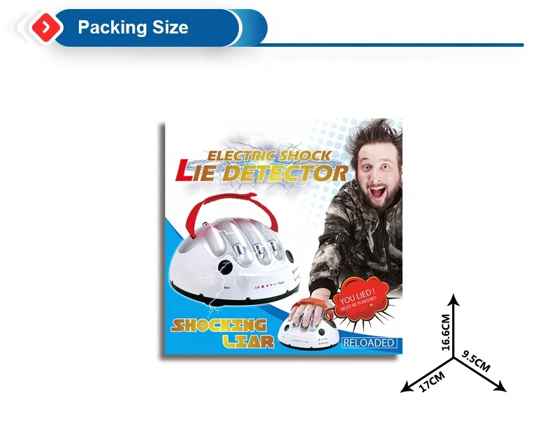 Interesting hand game electricity shock plastic polygraph toy for sale