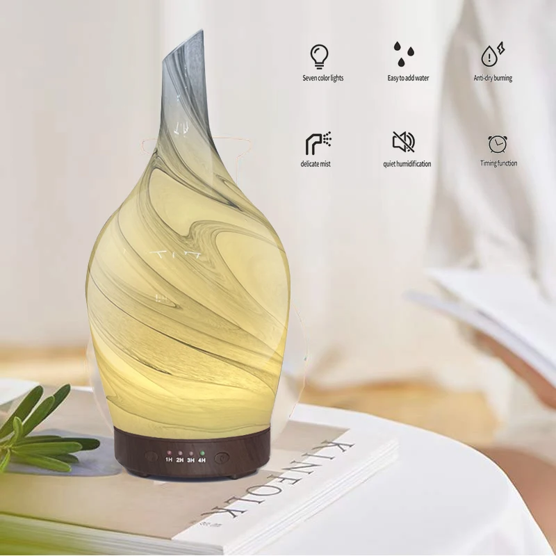 air humidifier led aroma glass  luxury essential oil best air purifier diffuser for beauty shop bulb aroma diffuser