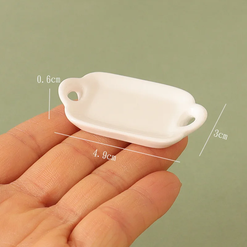 1/12 Scale Doll House Kitchen Accessory Dining Table Furniture Decoration Miniature Plate Multi style Tableware Dish