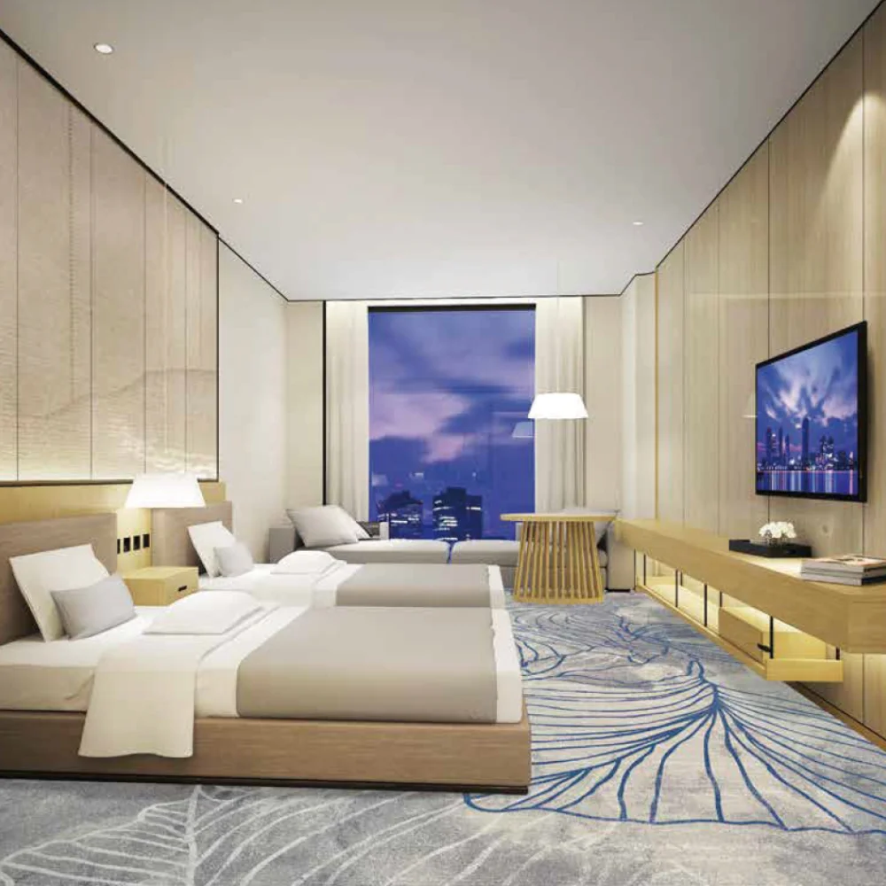 Comfortable Wall to Wall Polyester/Nylon Carpet Rolls 5 Star Custom Commercial Printed Carpet