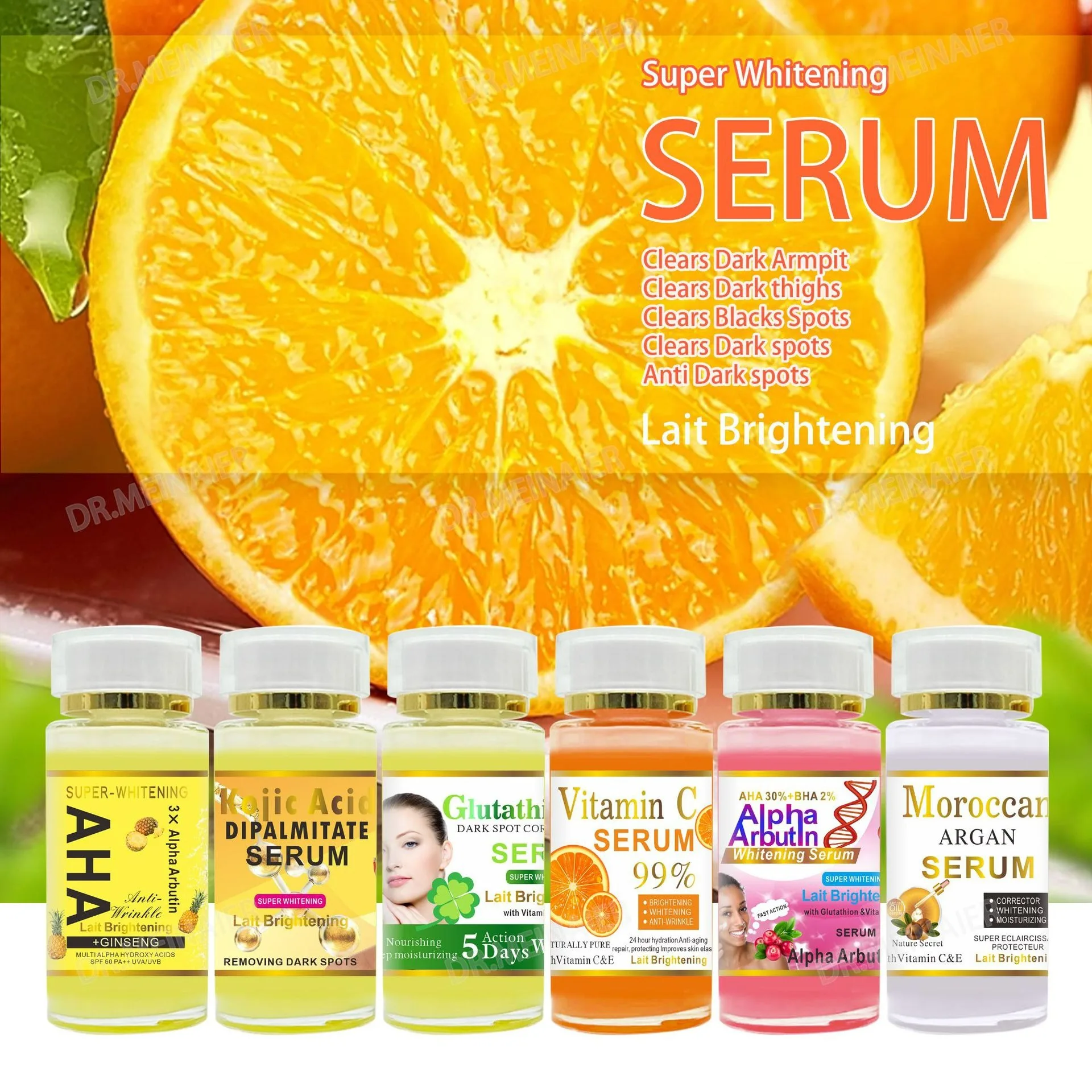 120ml Face Aha Kojic Acid Collagen 24k Gold Snail Hyaluronic Acid Microneedling Niacinamide Retinol Vitamine C Skin Care Serum