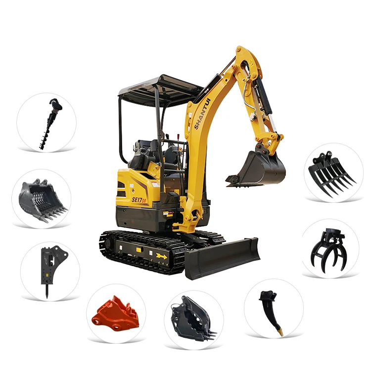 New Chinese Shantui CE Certificate Micro Excavator SE17SR 1.8 Ton Hydraulic Mini Backhoe Crawler Excavator For Sale