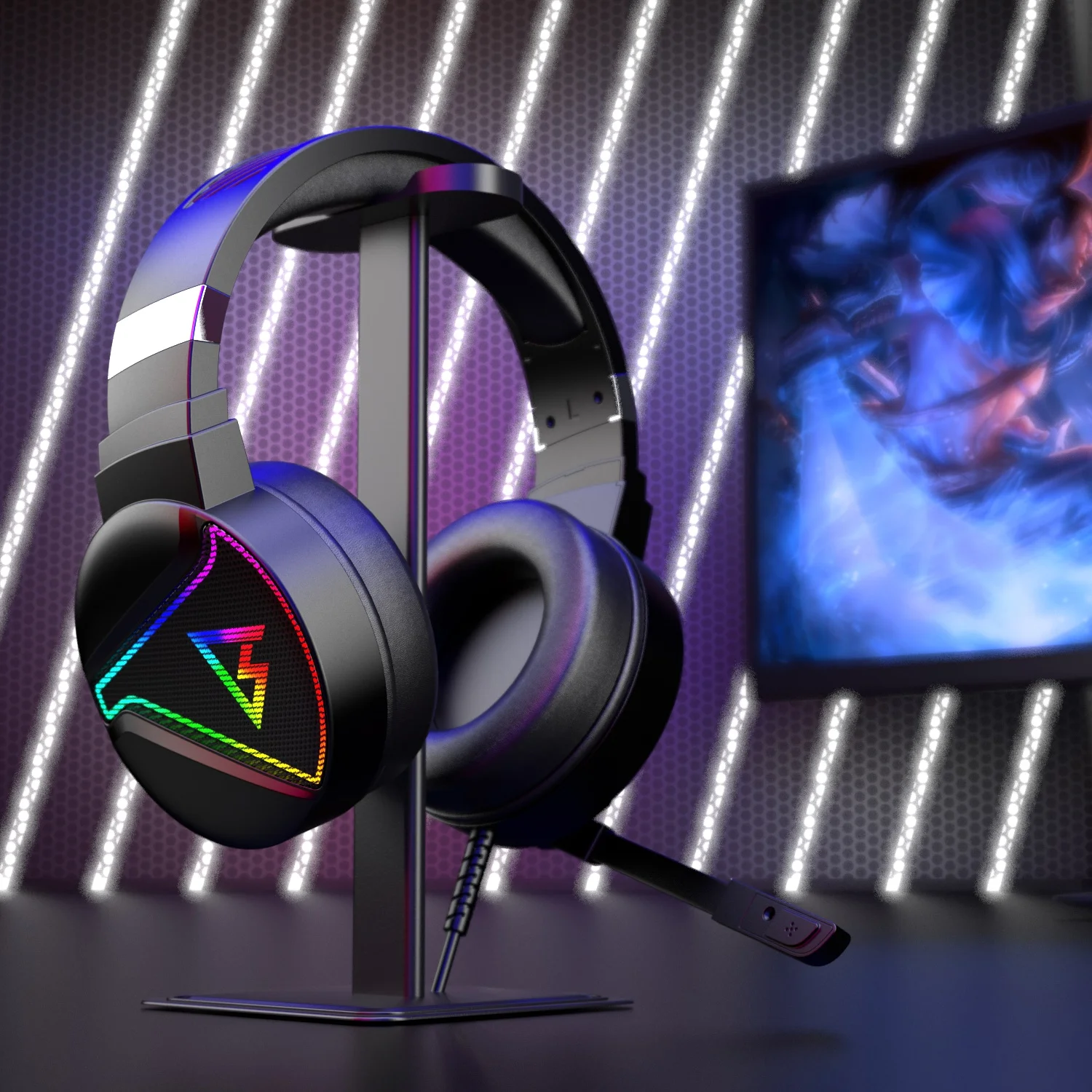 New Fashion hot selling Cheap high quality beach led laptop rgb gaming headphones