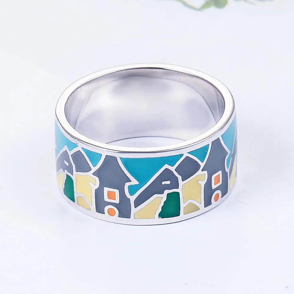 Original Enamel Jewelry Sterling Silver 925 Enamel Ring Design For Party Wear Jewellery