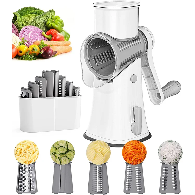 hot selling Rotary Cheese Grater Shredder 5 in 1mandoline slicers Drum Vegetable Slicer chopper Potato Cutter grinder