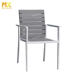 Modern Nordic Style Luxury outdoor waterproof aluminum garden dining armchair and table set for poolside courtyard Villa