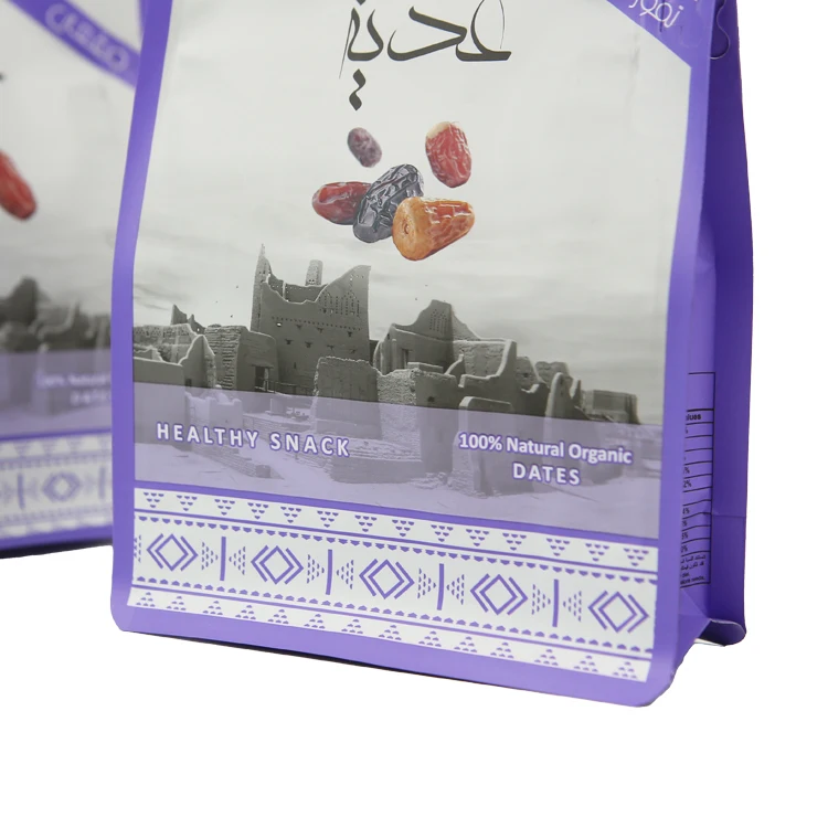 Custom Dried Mangoes Cacao Snack Clear Window Foil Stand up Pouch Food Dry Fruits Packaging Bags With Zipper