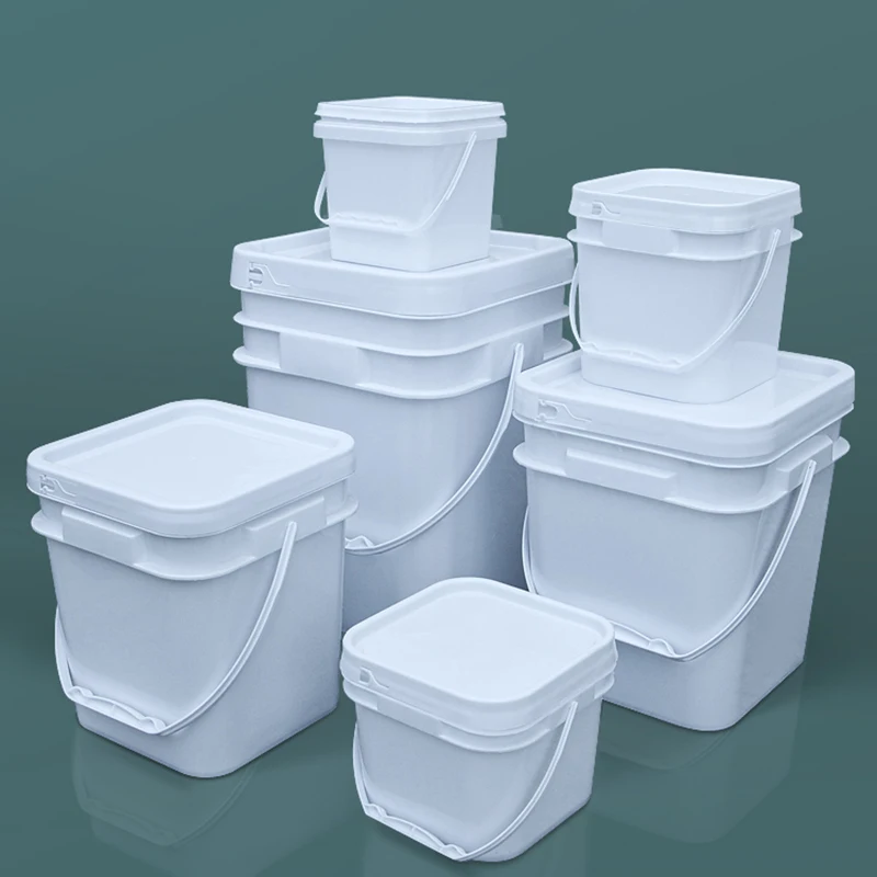 LEADLOONG Barrel Square Pail Plastic Square Bucket with Lid Water Thickened Bucket - Food Grade Plastic Packaging CN;GUA