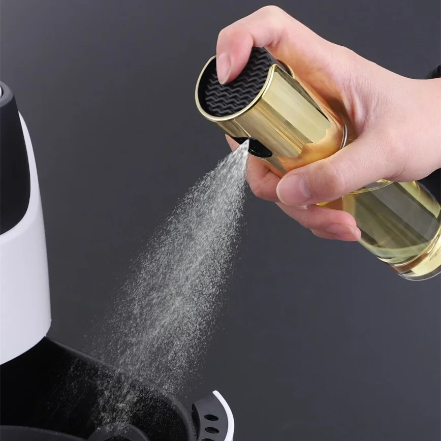100ml Olive Oil Mister Sprayer Glass Bottle Plastic Cap Cooking Spray Dispenser for Air Fryers Baking Kitchen Gadget Accessory
