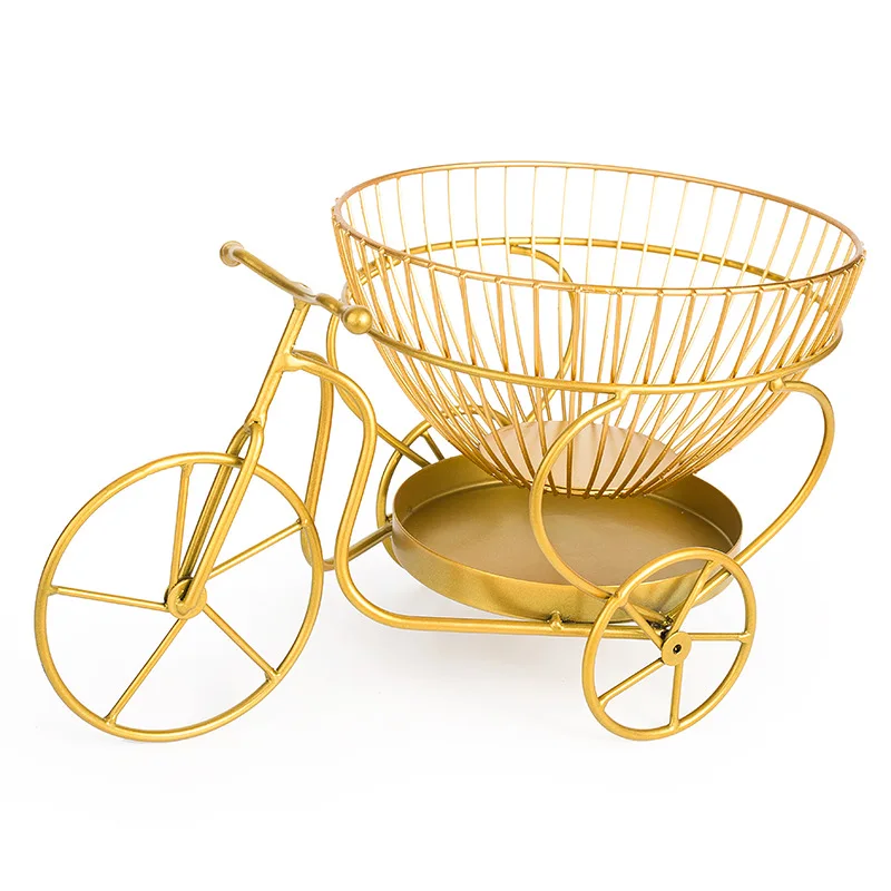 multi-layer desktop fruit storage basket Decor bicycle Shaped Fruit baskets storage wire baskets