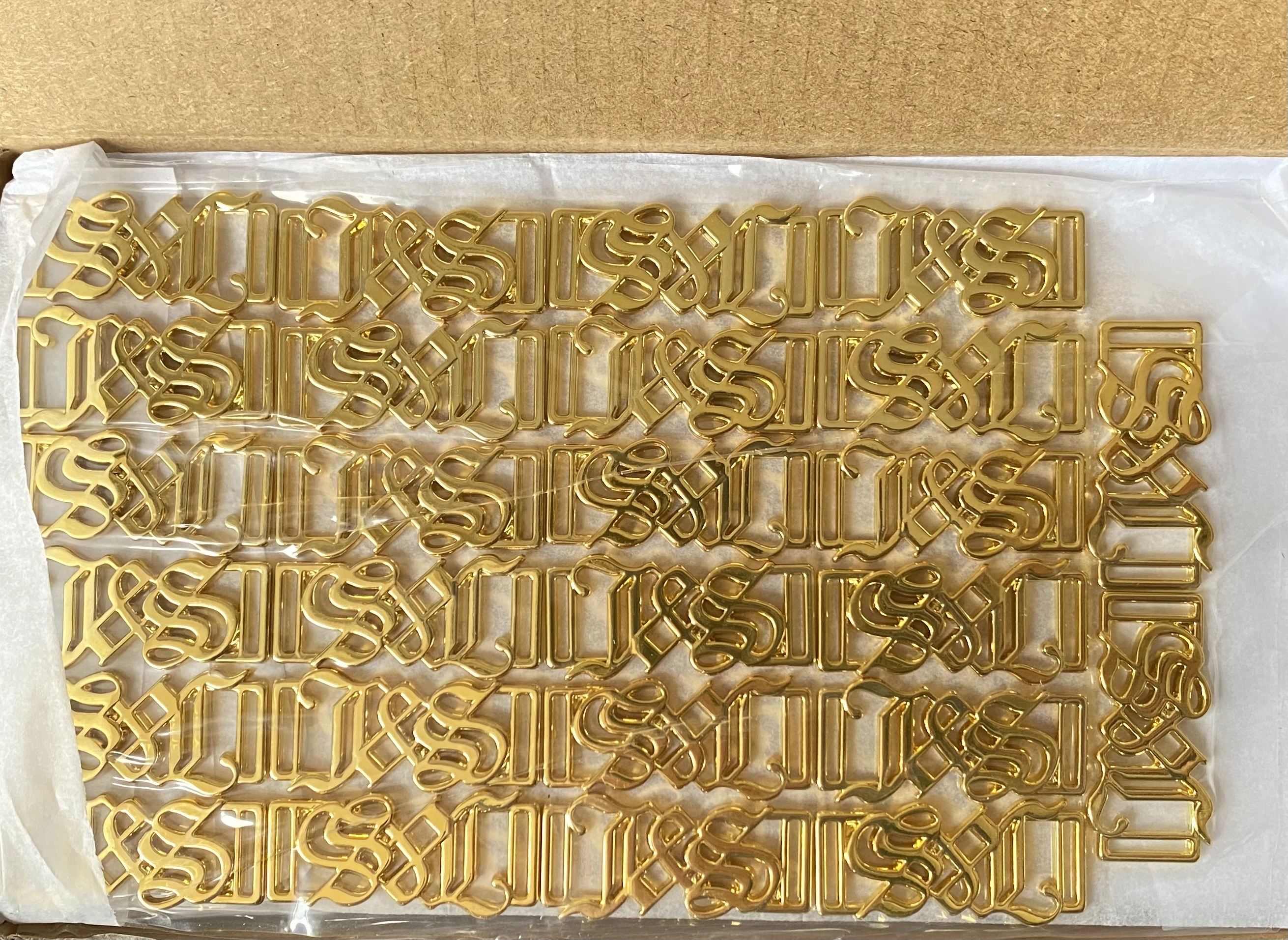 Environmental Custom Brand Metal Logo Tag Clothing Sewing Labels for Garment / Swimwear