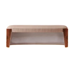 Luxury European Bedroom Furniture Bed End Stool Bench Solid Wood Frame Leather Luxury Bed End Stool