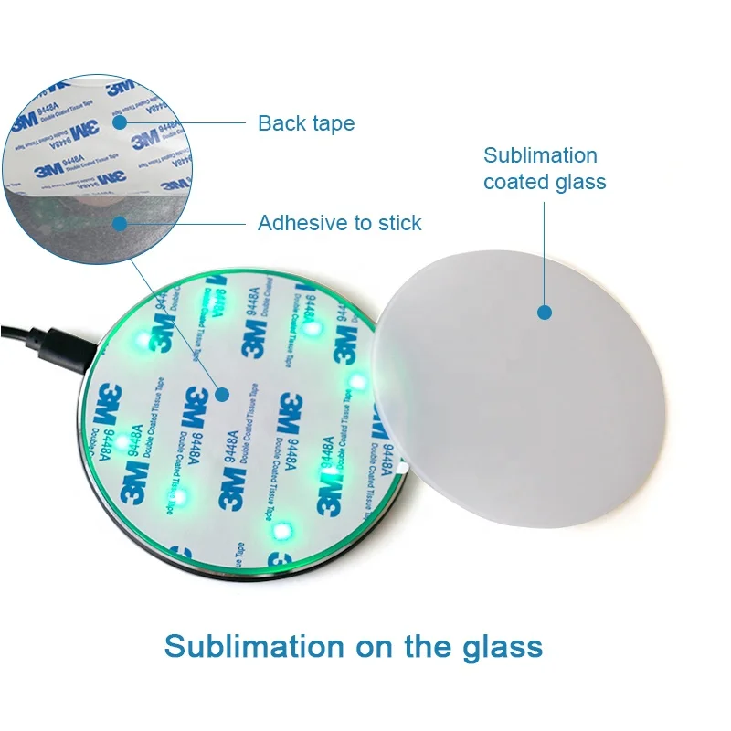 New Craft Customized Printing Wireless Charger Sublimation Blank Mobile Phone Wireless Charging