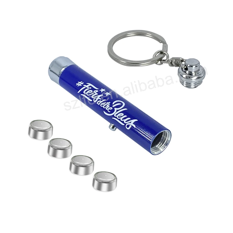 Christmas blind bag Factory Supply  Aluminum Led Keychain  Laser Logo Projector Flashlight