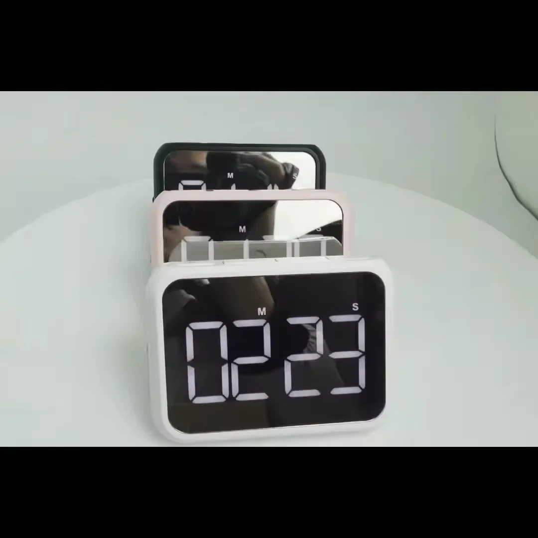 Large Hotel-Suitable Digital LED Wall Clock with Radio Control Plastic Kitchen Timer Electronic Alarm for Kitchens and Offices