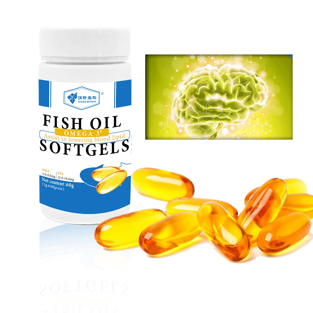 Manufacturer ODM High Concentration DHA Vitamin E Omega 3 Fish Oil Softgel Capsule