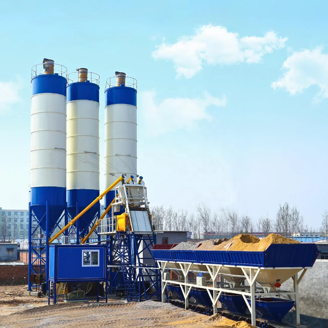 Hengyuan Factory Price full automatic with printer wet mixing cement silo Concrete Batching Plant saving sea cost design