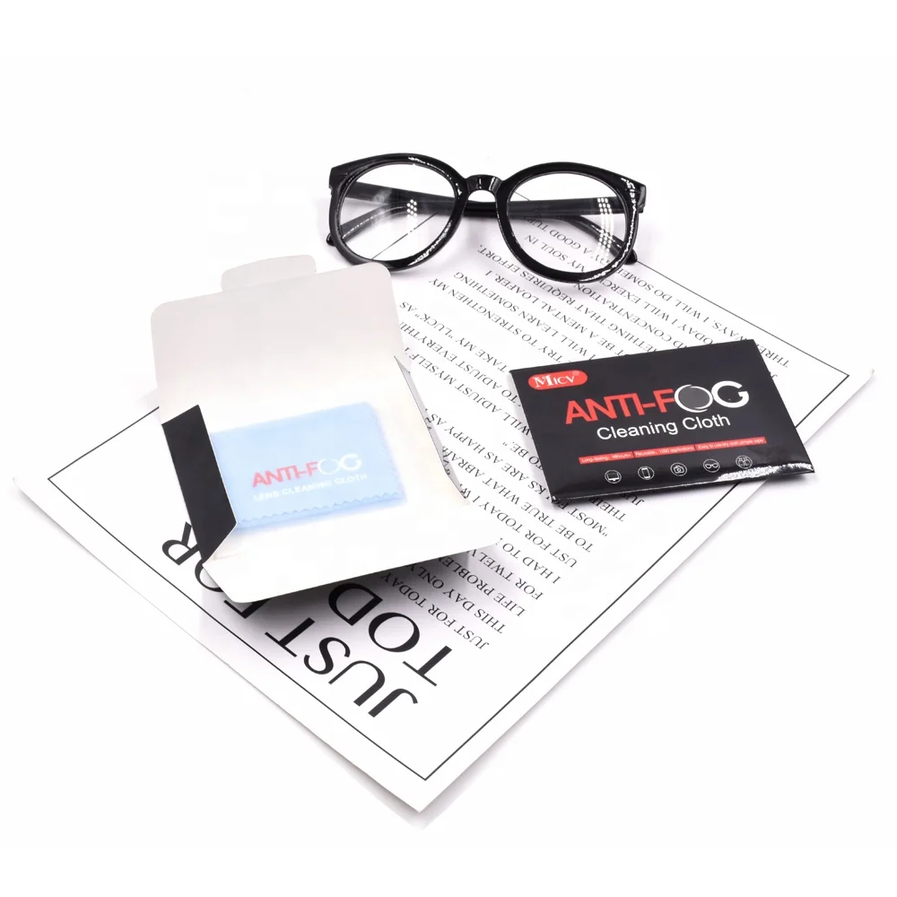 Fashion Individual Package Eyeglass Antifog Cloth Nano Anti Fog Dry Wipe Lens Cloth Anti-Fog Cleaning Microfiber Cloth