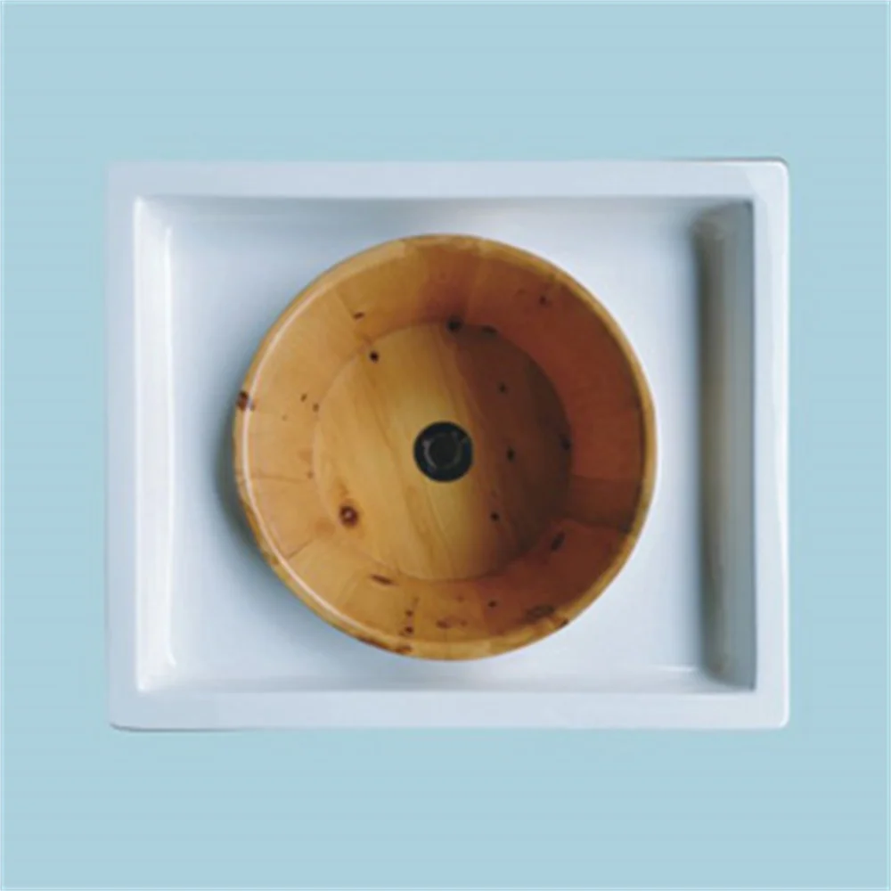 Euro Modern Footbath Acrylic Spa Sink Foot Pedicure Bowl Foot Spa Tub For Beauty And Salon With Wooden Bowl