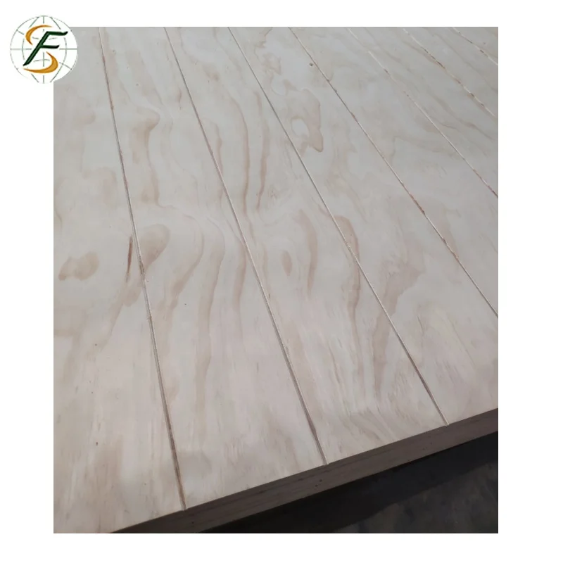 Indoor wall wood panel CDX pine plywood with slots (1600266282037)
