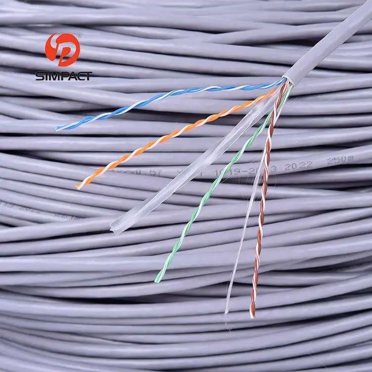 Simpact Custom High Quality Pvc/Pe/Lszh/Cmp/Cmr Jacket Cable Ethernet Cat 6 305M Outdoor Cable Network
