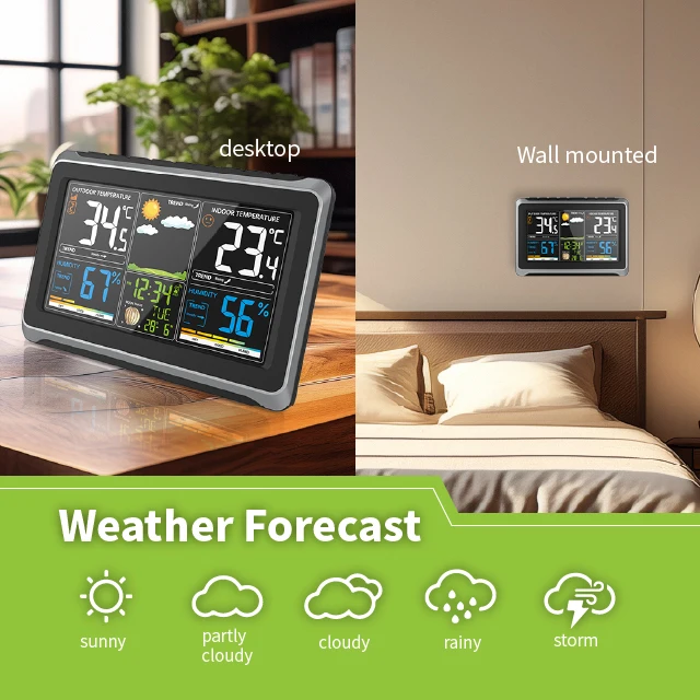 Hot Sale Digital Smart Clock Table Clocks for Desktop Wireless Color Display Weather Station