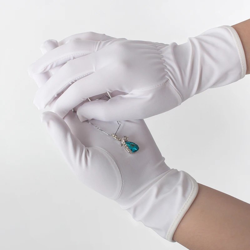 Белые и черные хлопковые тканевые перчатки для экземы, увлажняющие сервировочные чистящие ювелирные изделия для драгоценностей, серебряных костюмов