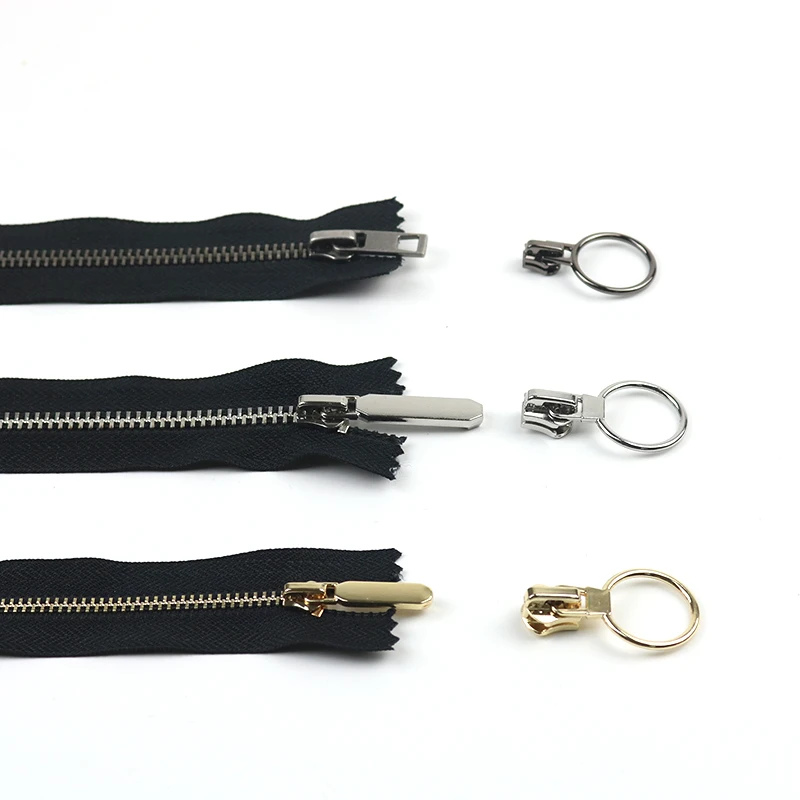 Custom Brass Rose Gold Silver Black White Zipper Metal for Jeans Jacket Coat Bag customized rainbow zipper