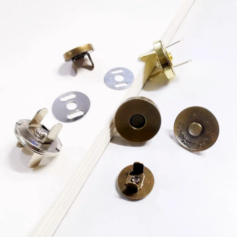 Custom Gold Silver Round Strong Metal Magnet Button Magnetic Snap Button For Bag