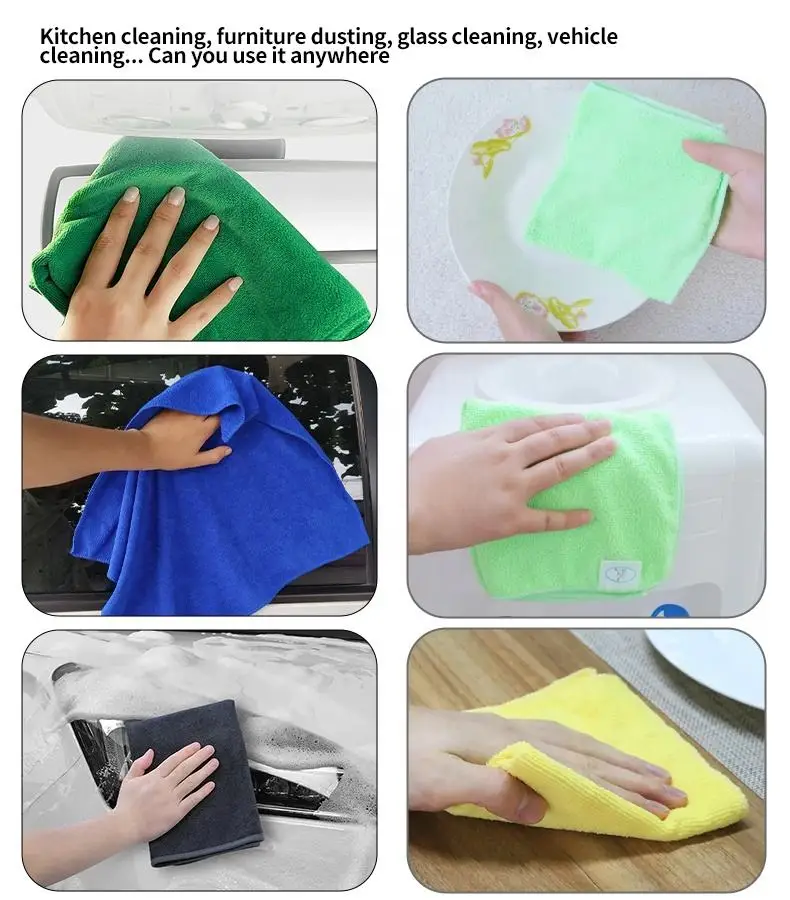 Microfiber Cloth Cleaning Towel Kitchen Dish Cloths Cleaning Towels 180gsm 30*30cm