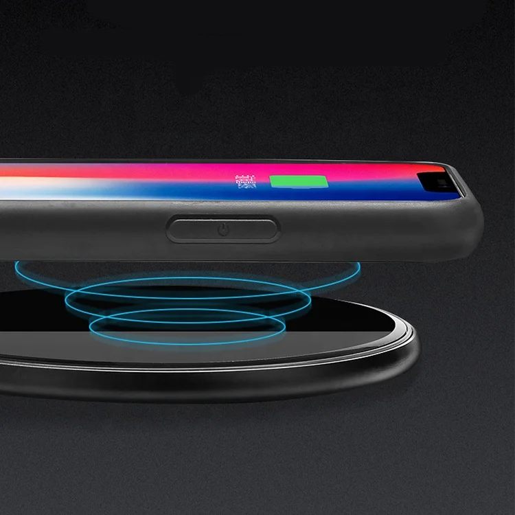 New mobile phone wireless charging fast charge 10W round wireless charger Ultra thin acrylic mirror wireless fast charging